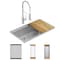 Elkay Crosstown 18 Gauge Workstation SS 31-1/2" x 18-1/2" x 9" Single Bowl Undermount Sink and Faucet Kit ECTRU30169RTFCW - alternate 4